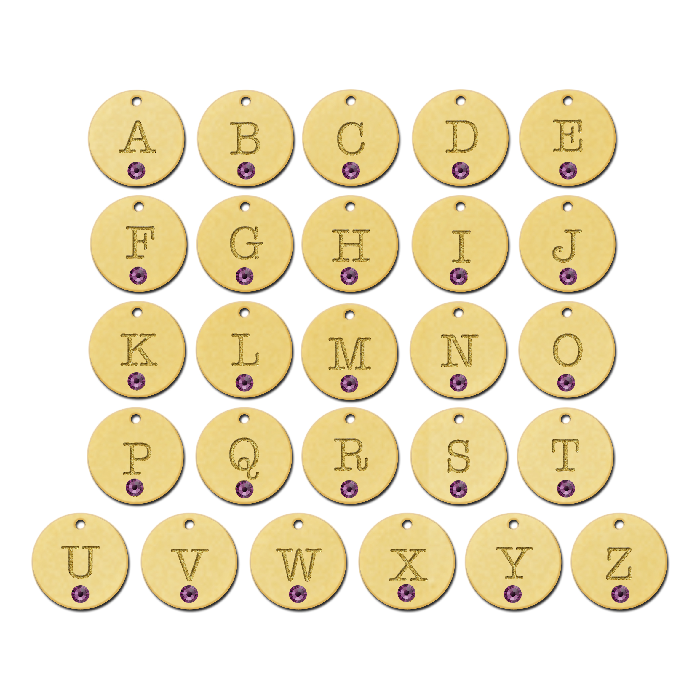 Letter pendant gold with Swarovski birthstone