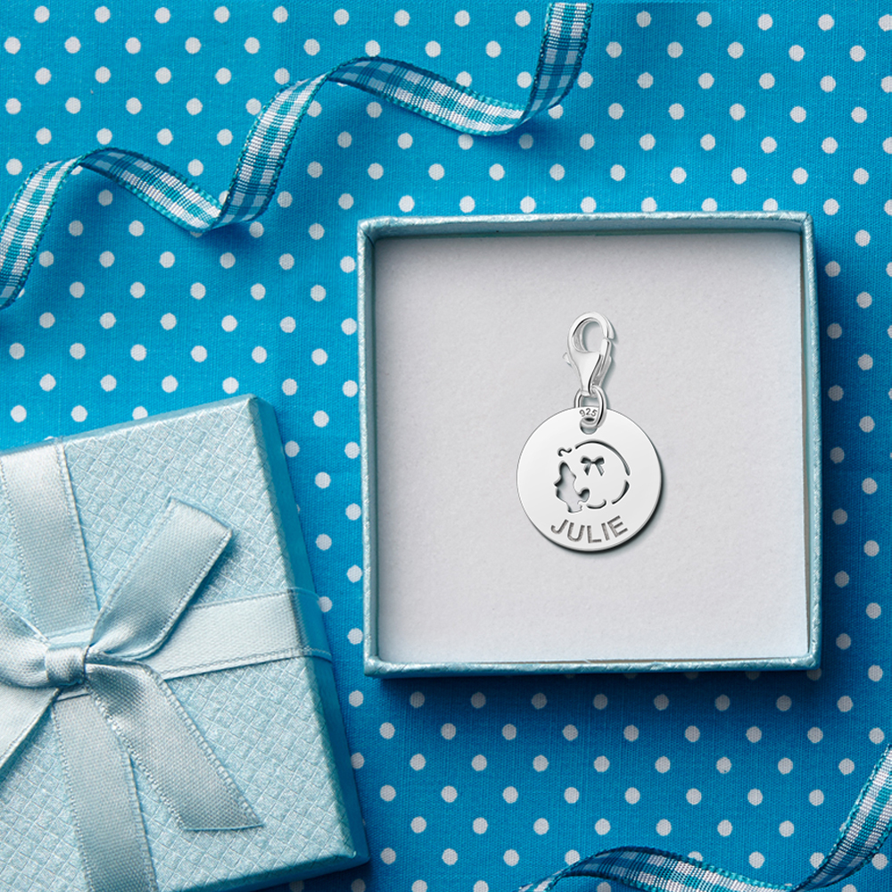 Silver Baby Girl Charm