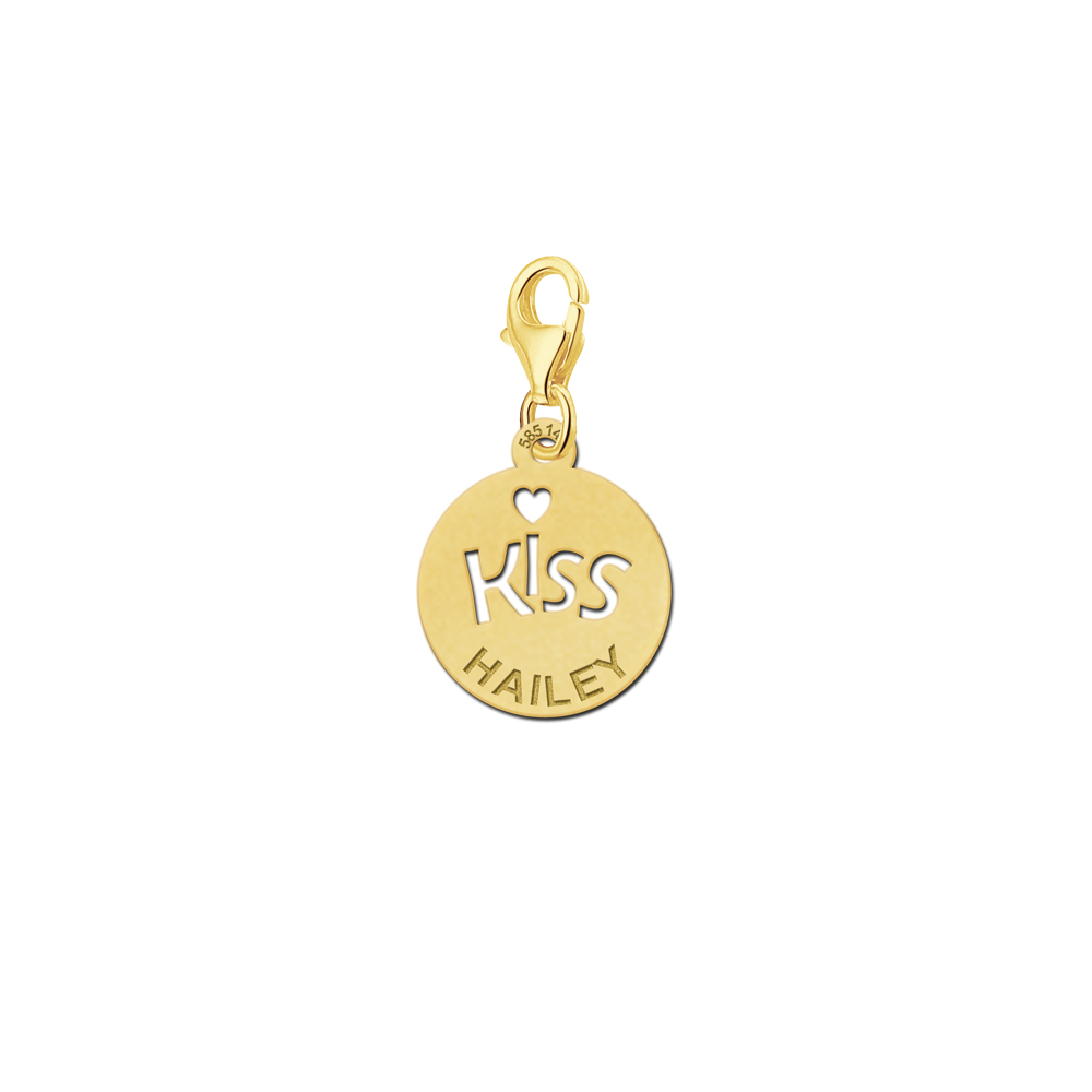 Golden charm Kiss with name