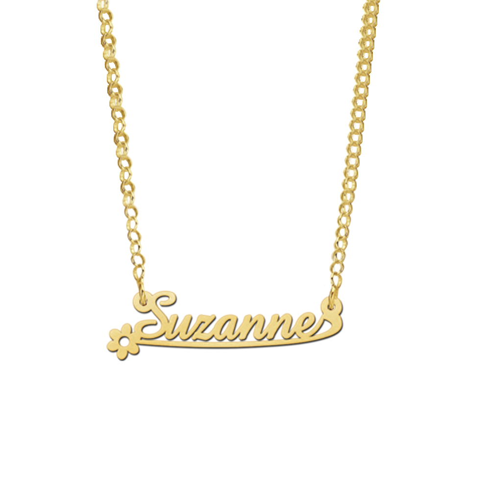 Gold Kids Name Necklace Model Suzanne
