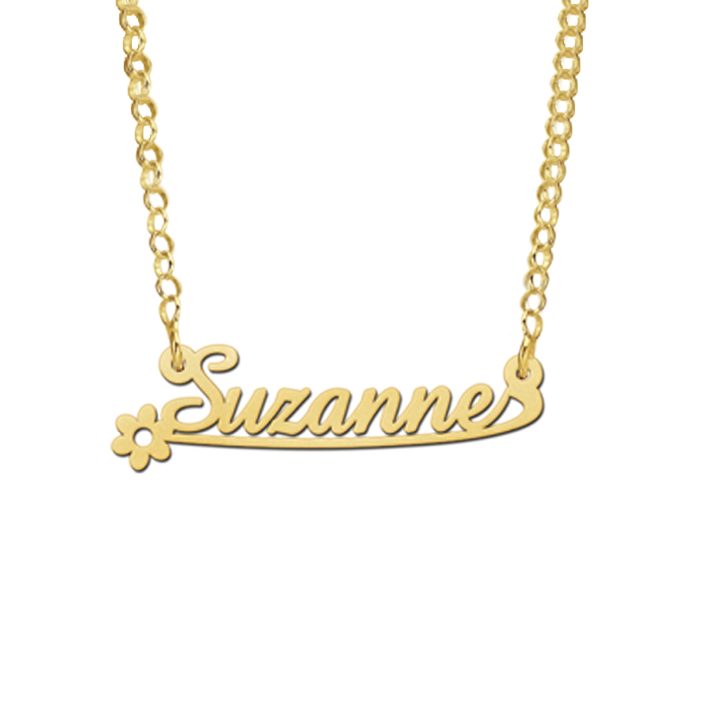 Gold Kids Name Necklace Model Suzanne