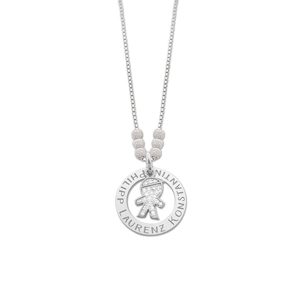Mothers necklace with little boy charm