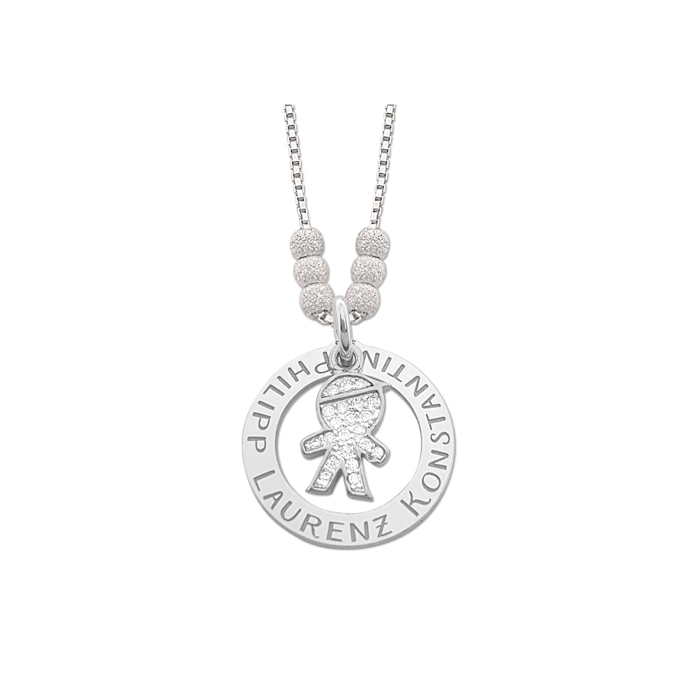 Mothers necklace with little boy charm