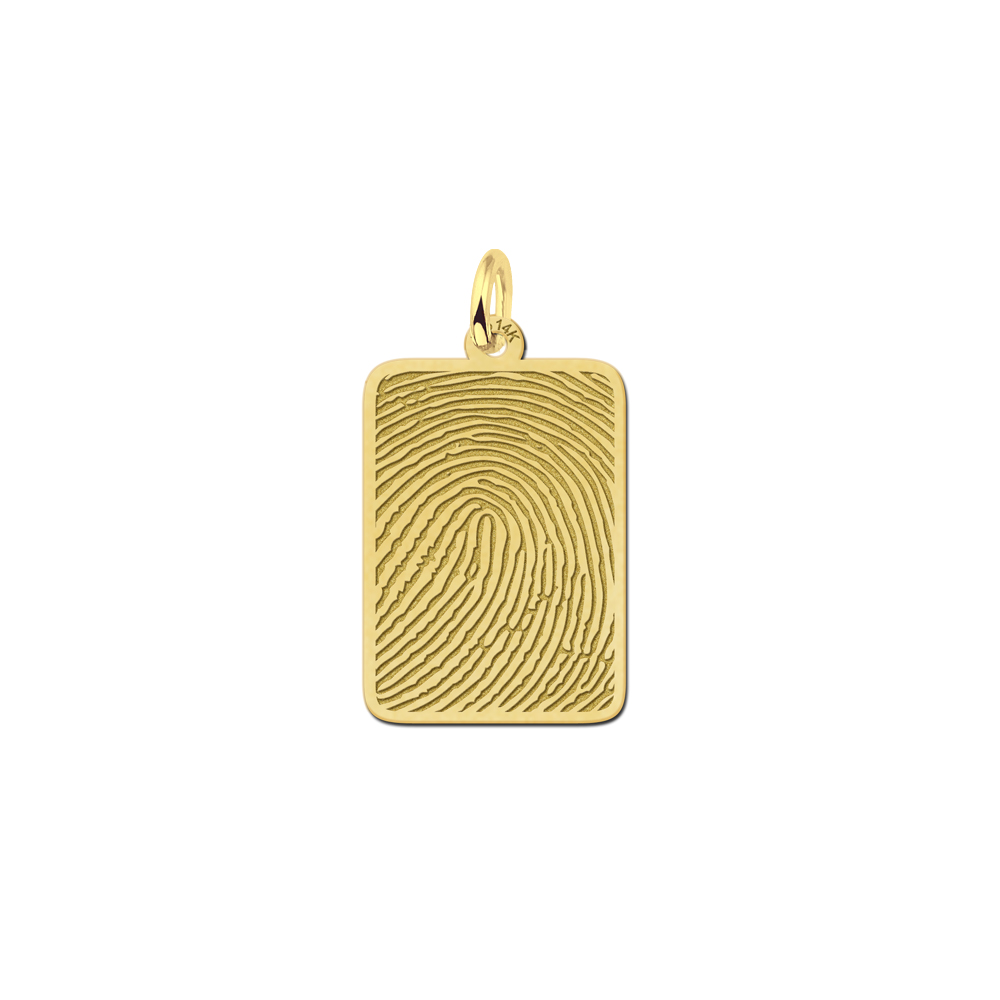 Golden fingerprint necklace dogtag