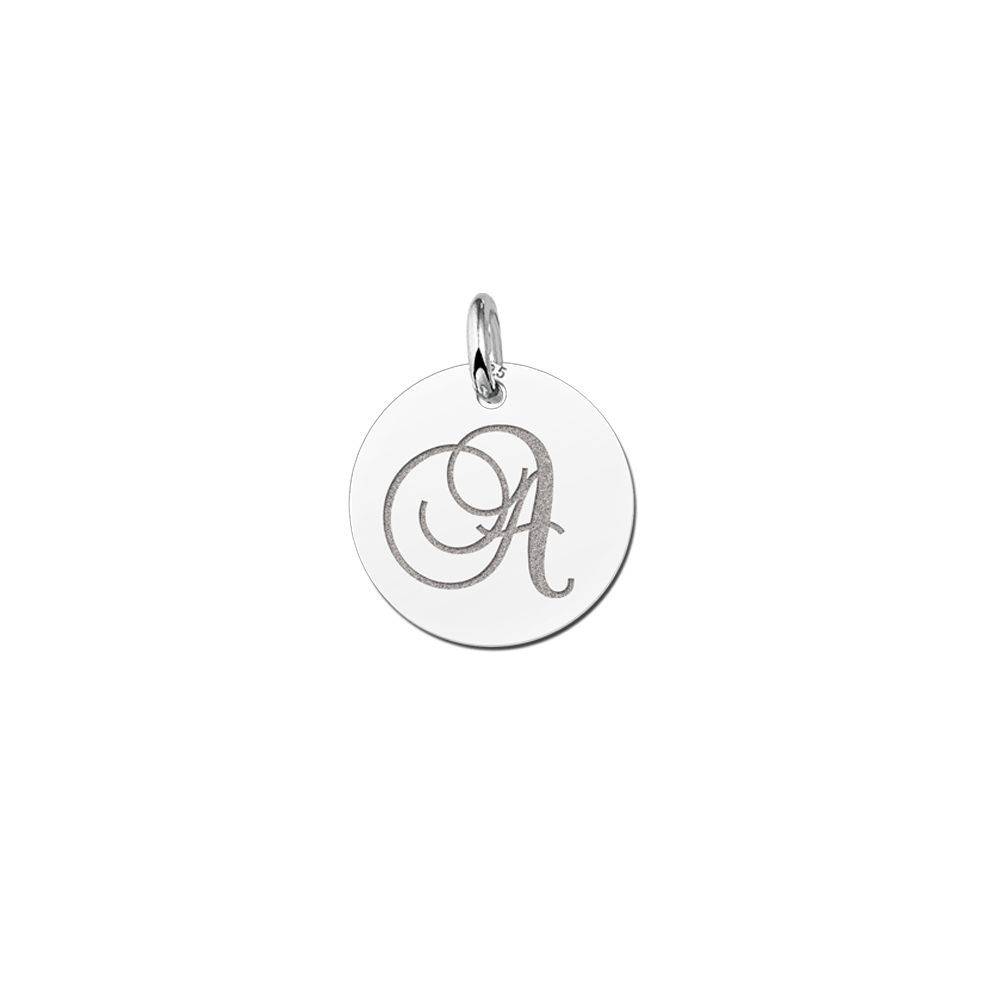 Letter pendant necklace silver