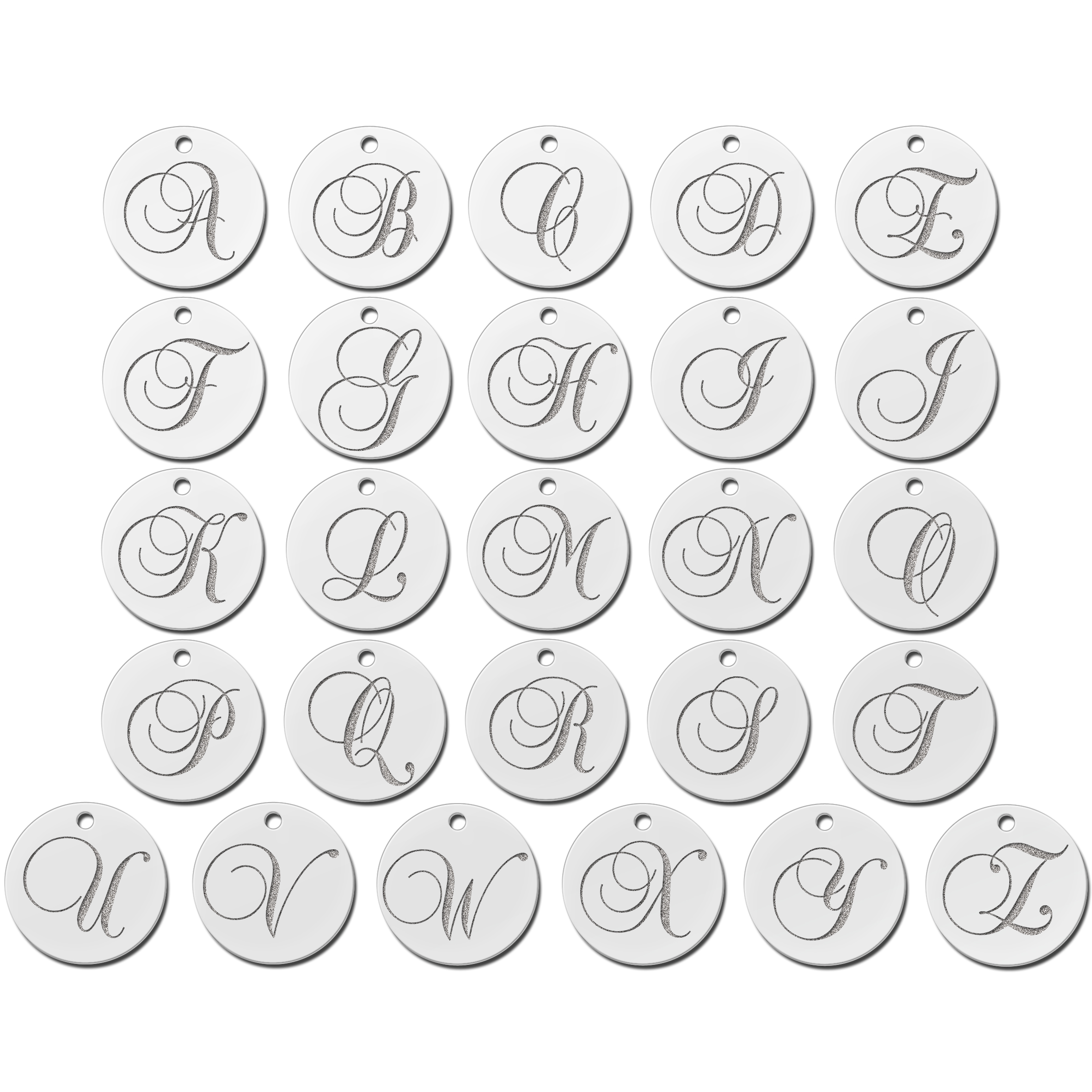 Letter pendant necklace silver