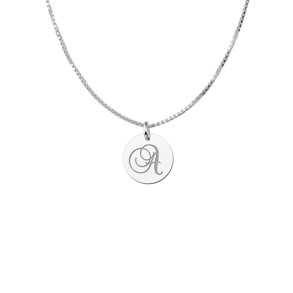 Letter pendant necklace silver