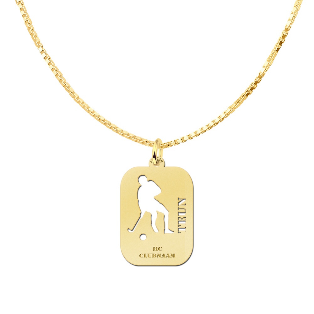 Golden Field Hockey Pendant