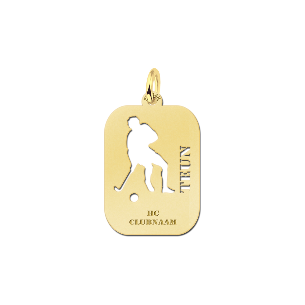 Golden Field Hockey Pendant