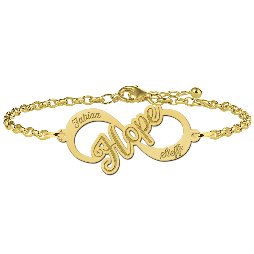 Golden infinity bracelet "Hope"