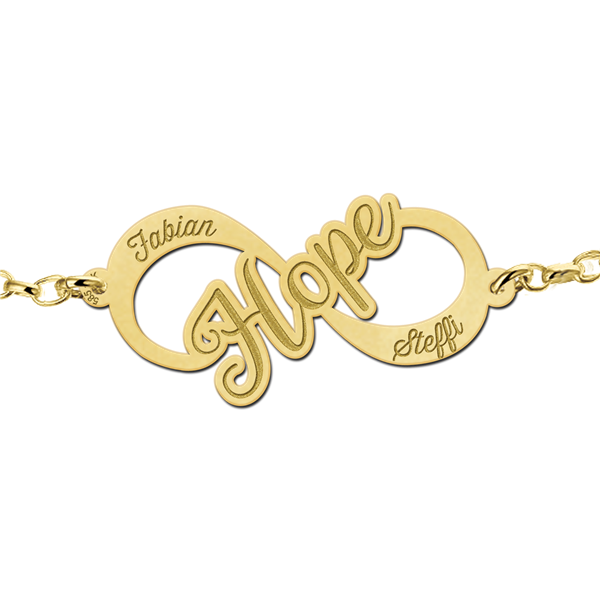 Golden infinity bracelet "Hope"