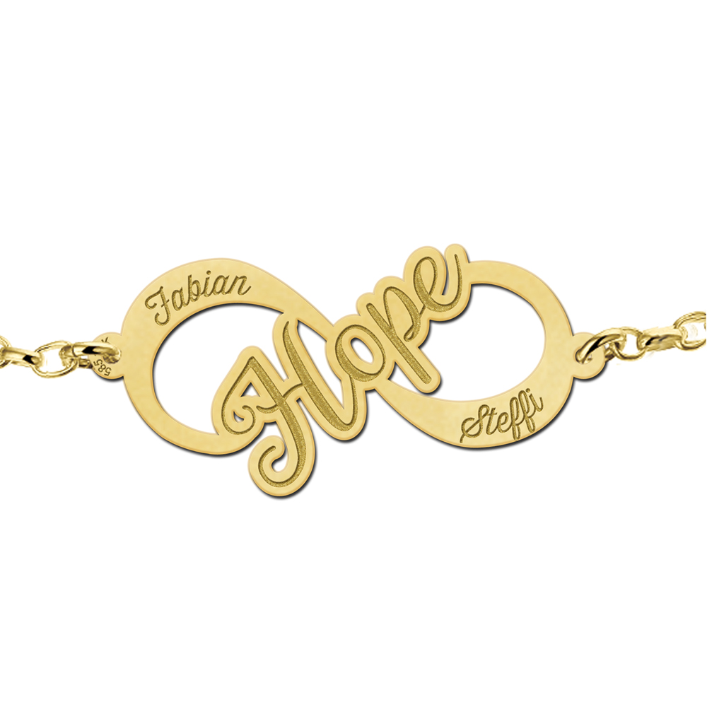 Golden infinity bracelet "Hope"