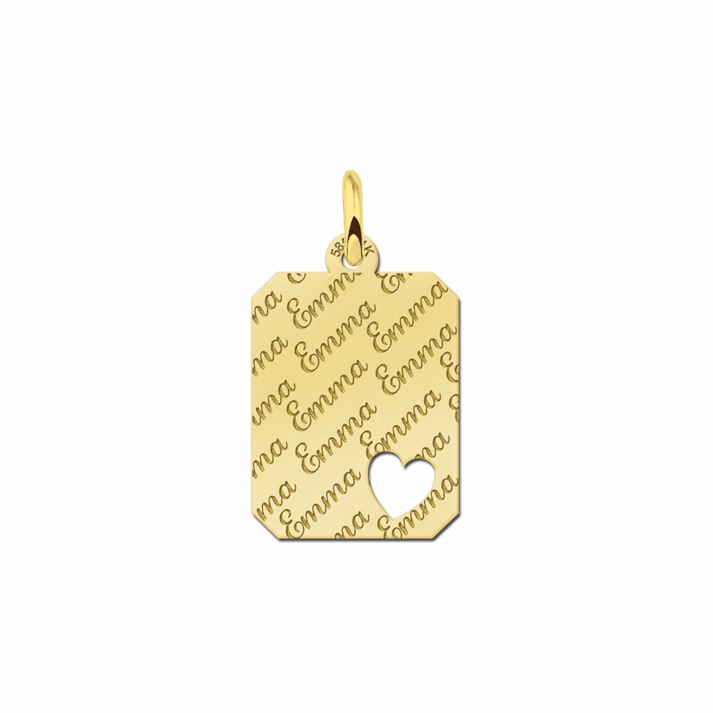 Personalised Gold Necklace Engraved with Small Heart