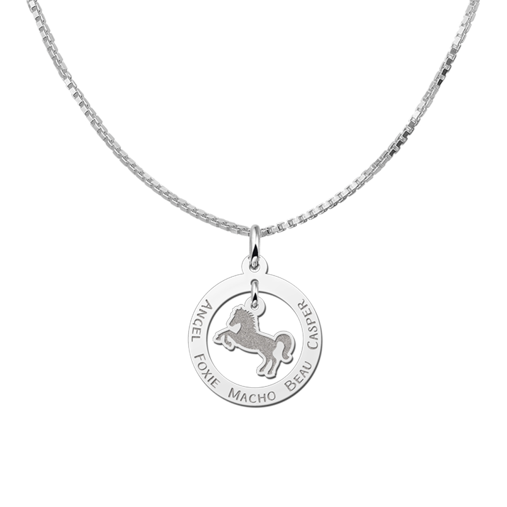 Silver animal jewelry horse pendant