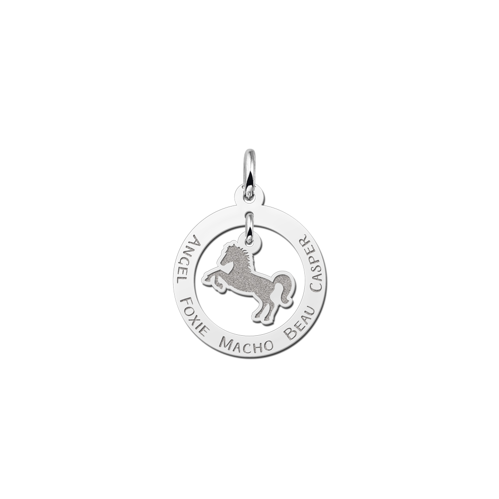 Silver animal jewelry horse pendant