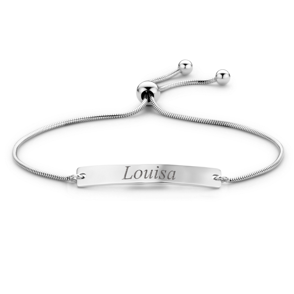 Silver plate bracelet with name
