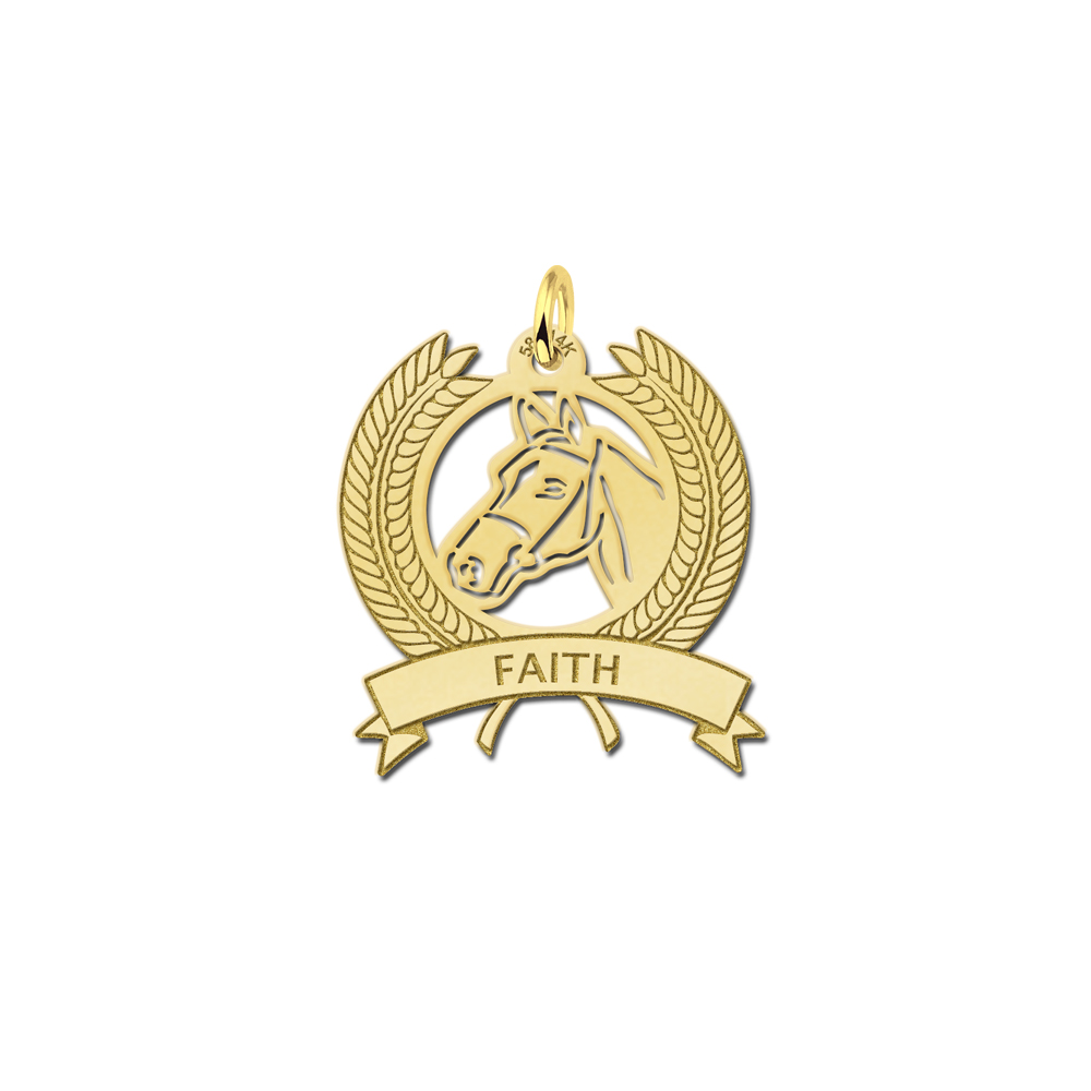 Golden Pet Namependant Wreath Horseshead