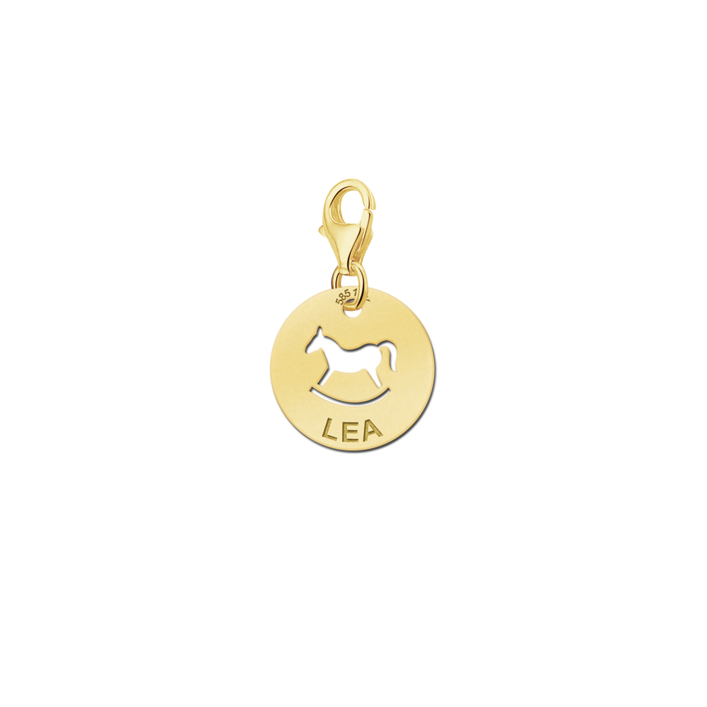 Gold Baby Charm -  Rocking Horse