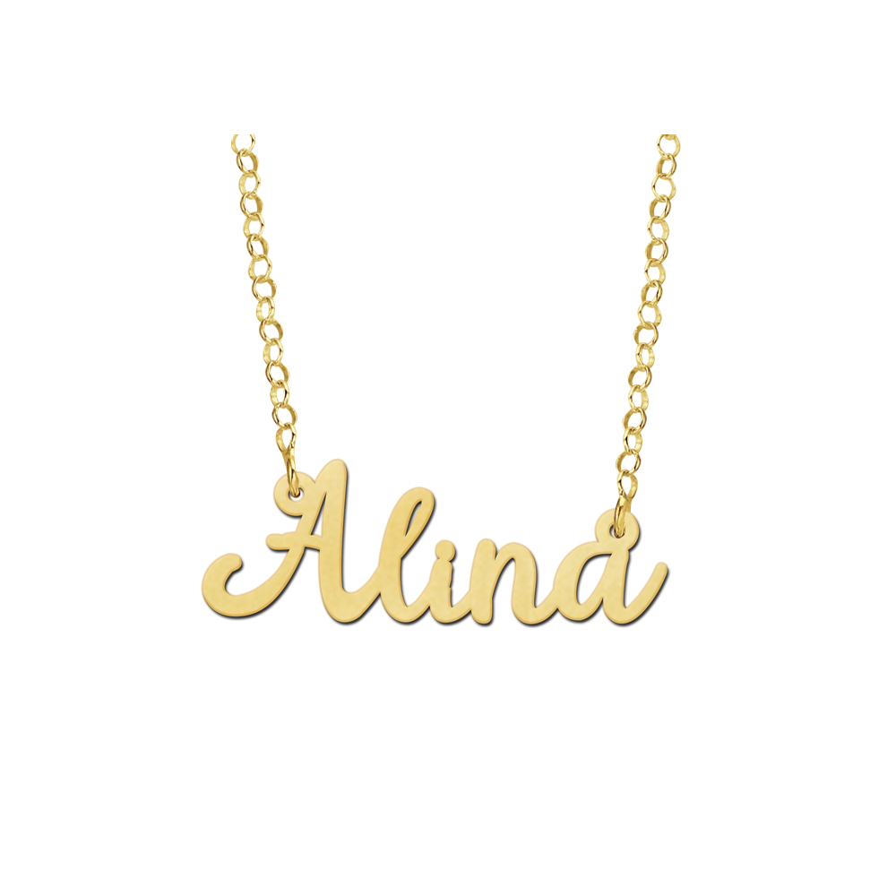 Necklace with name gold-plated model Alina