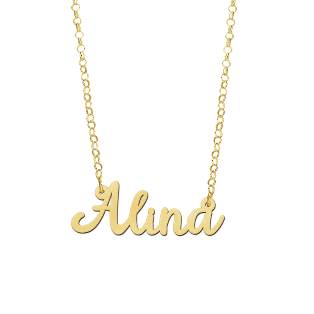 Necklace with name gold-plated model Alina