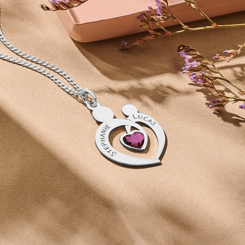 925 sterling silver pendant mother and child