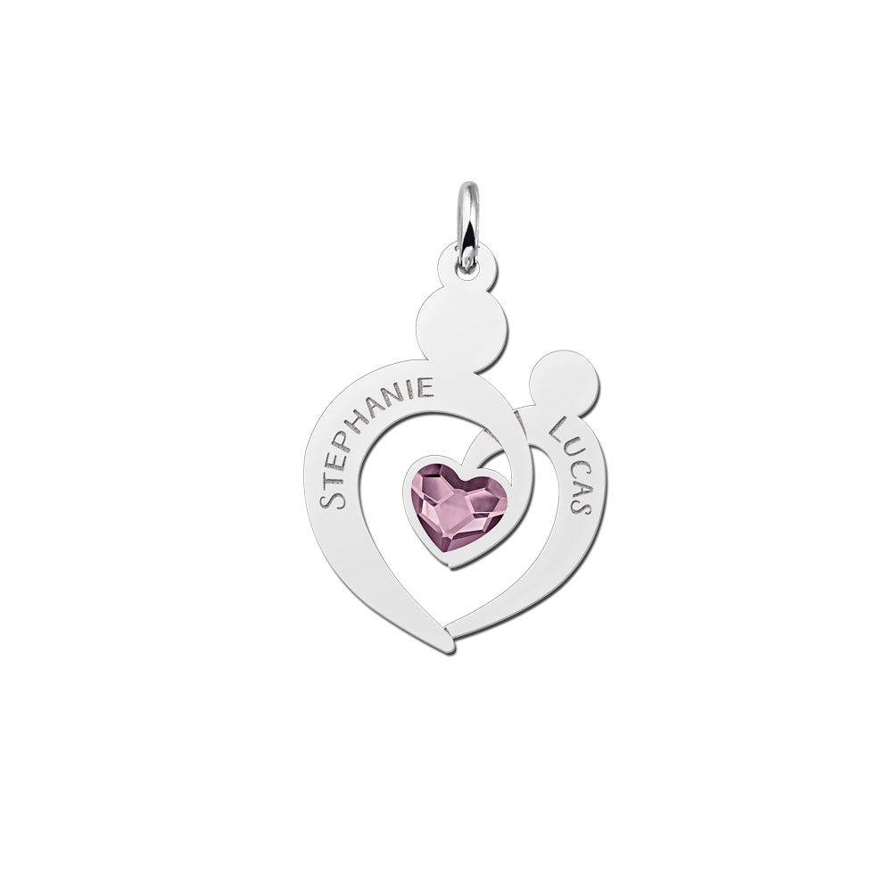925 sterling silver pendant mother and child