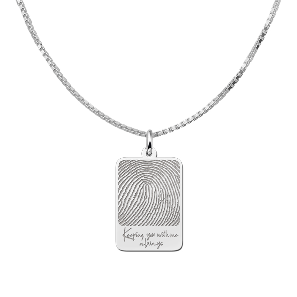 Dogtag pendant with fingerprint and own handwriting