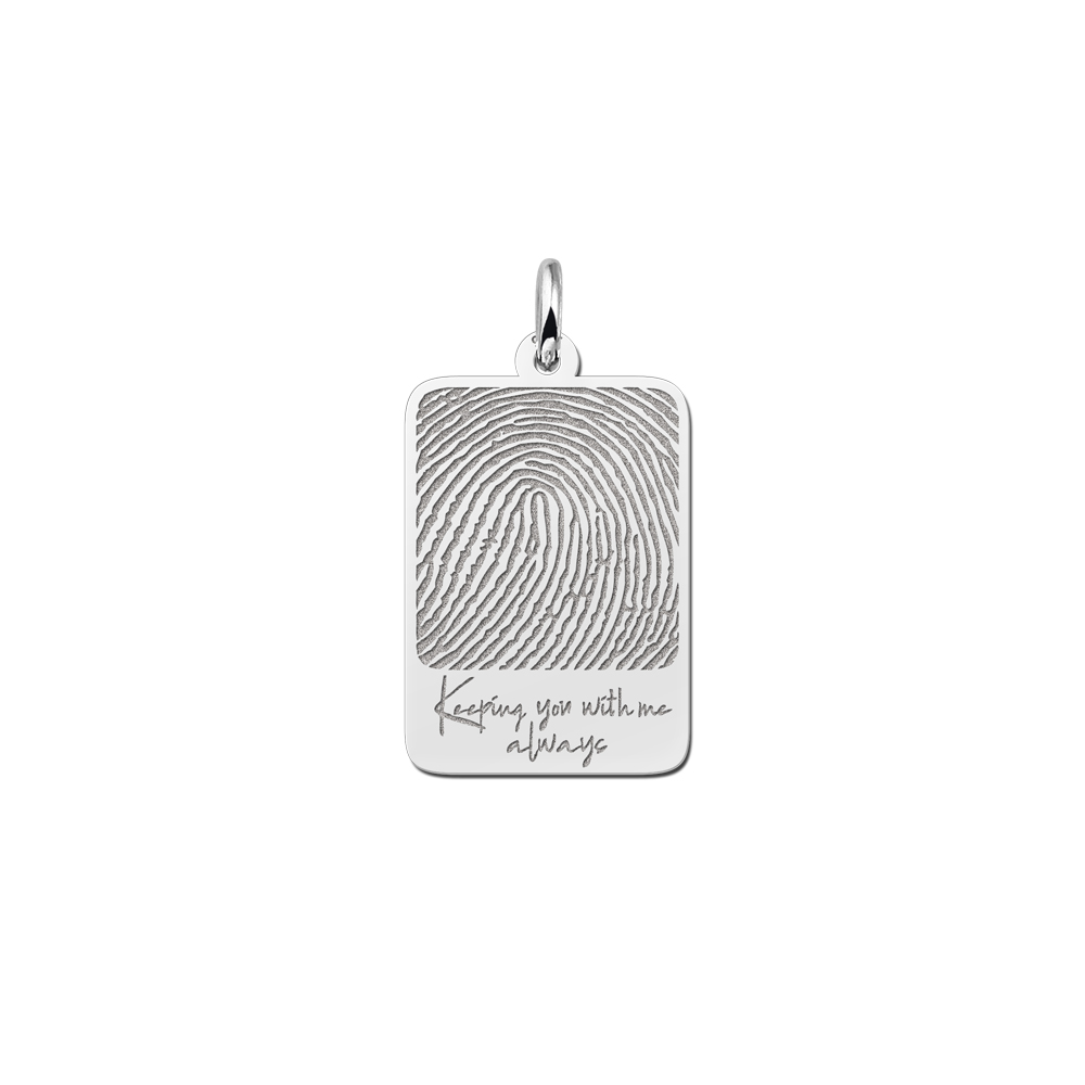 Dogtag pendant with fingerprint and own handwriting