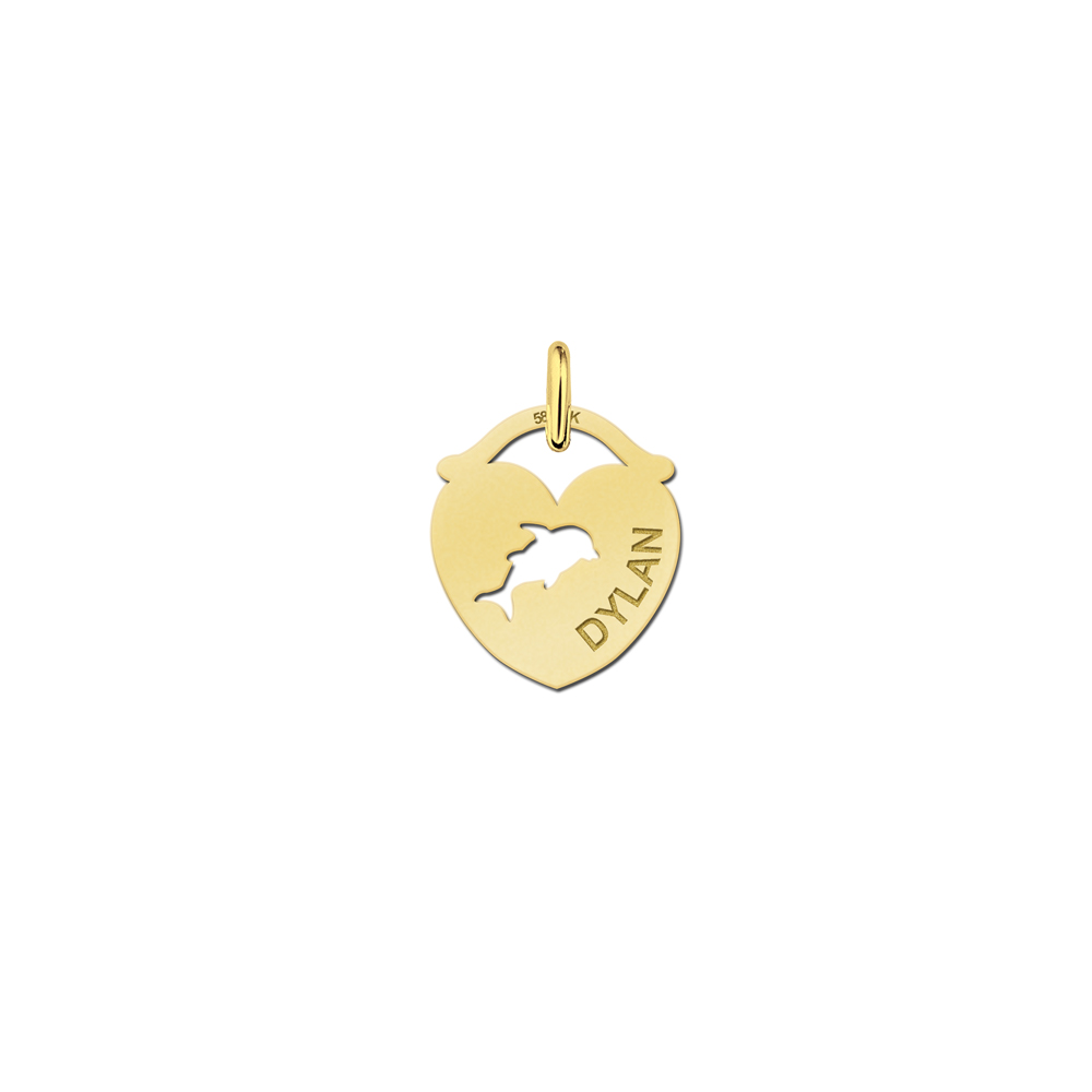 Golden Dolphin Pendant with Name