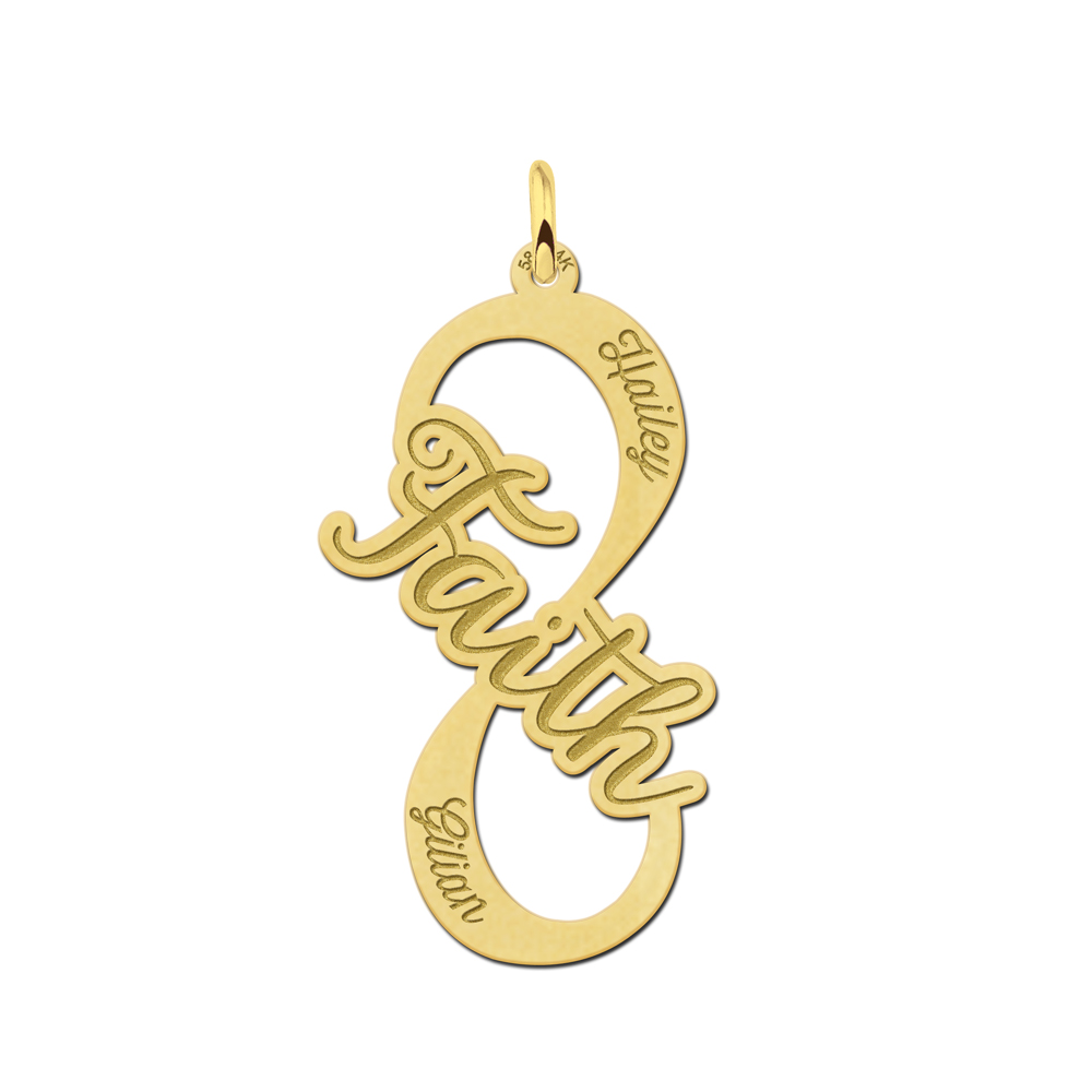 Golden Infinity pendant Faith