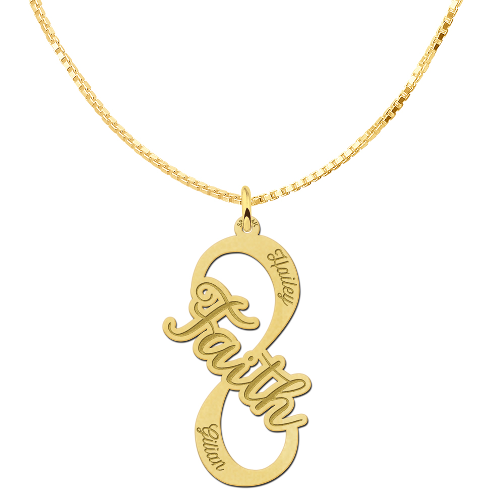 Golden Infinity pendant Faith
