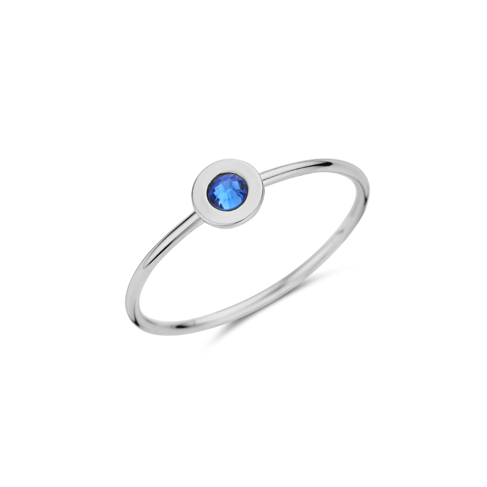 Silver ring with birthstone