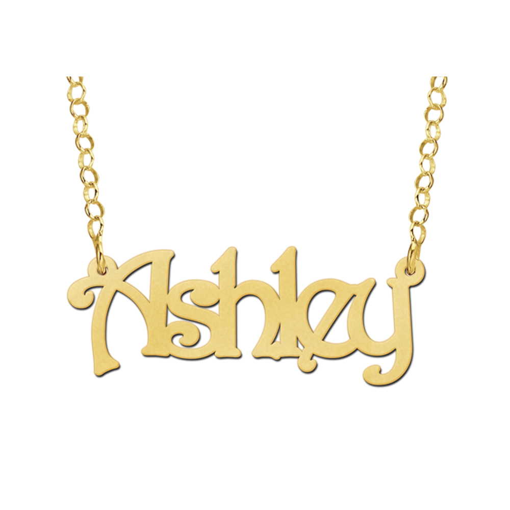 Gold plated name necklace, model Ashley