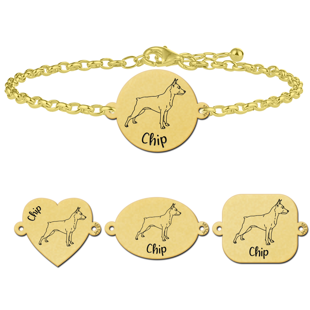 Gold pet bracelet dog Miniature Pinscher