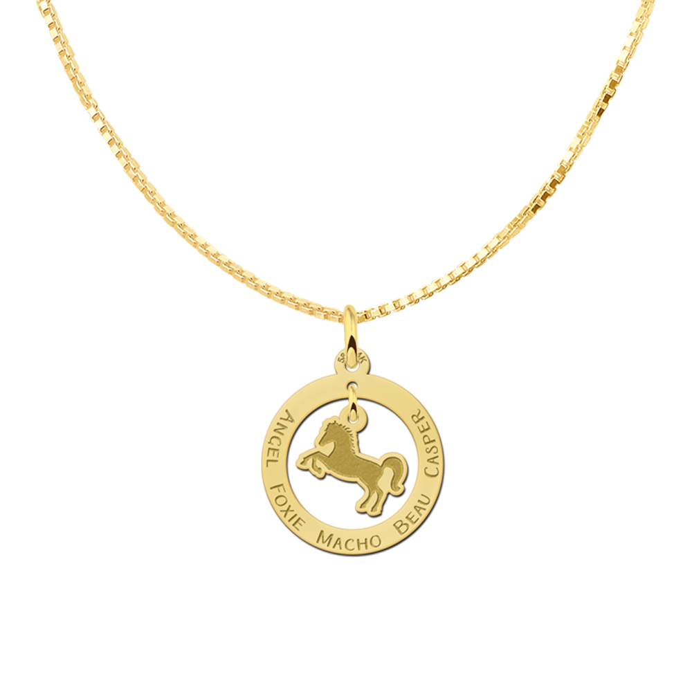 Gold animal jewelry with a horse