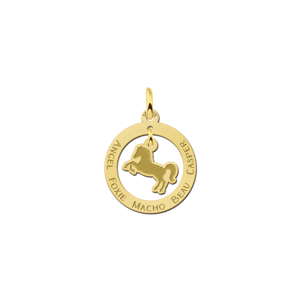 Gold animal jewelry with a horse