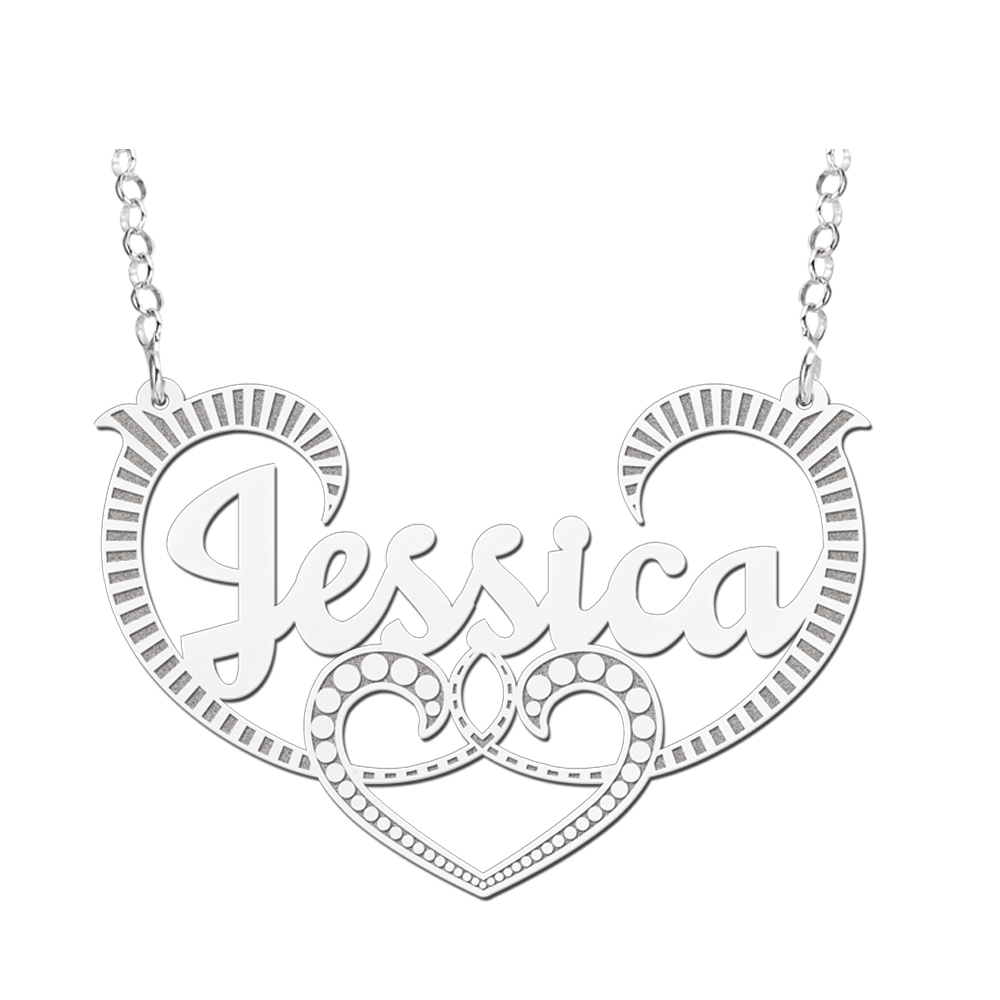 Silver name necklace model Jessica