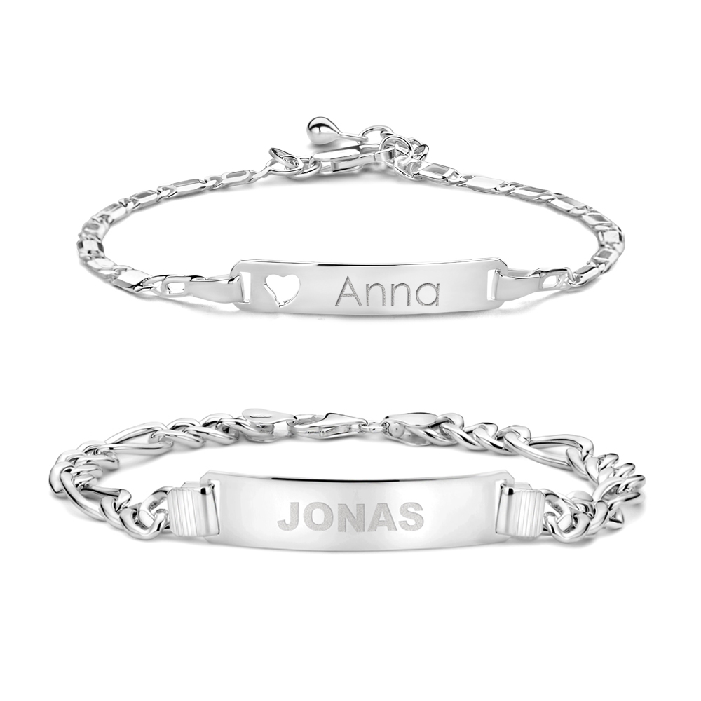 Set Bracelets with Engraving – Women & Men – Silver