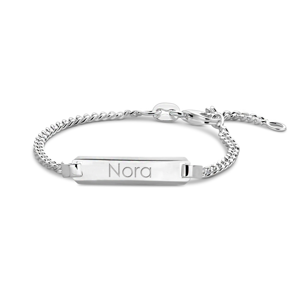 Silver Newborn bracelet with engraving