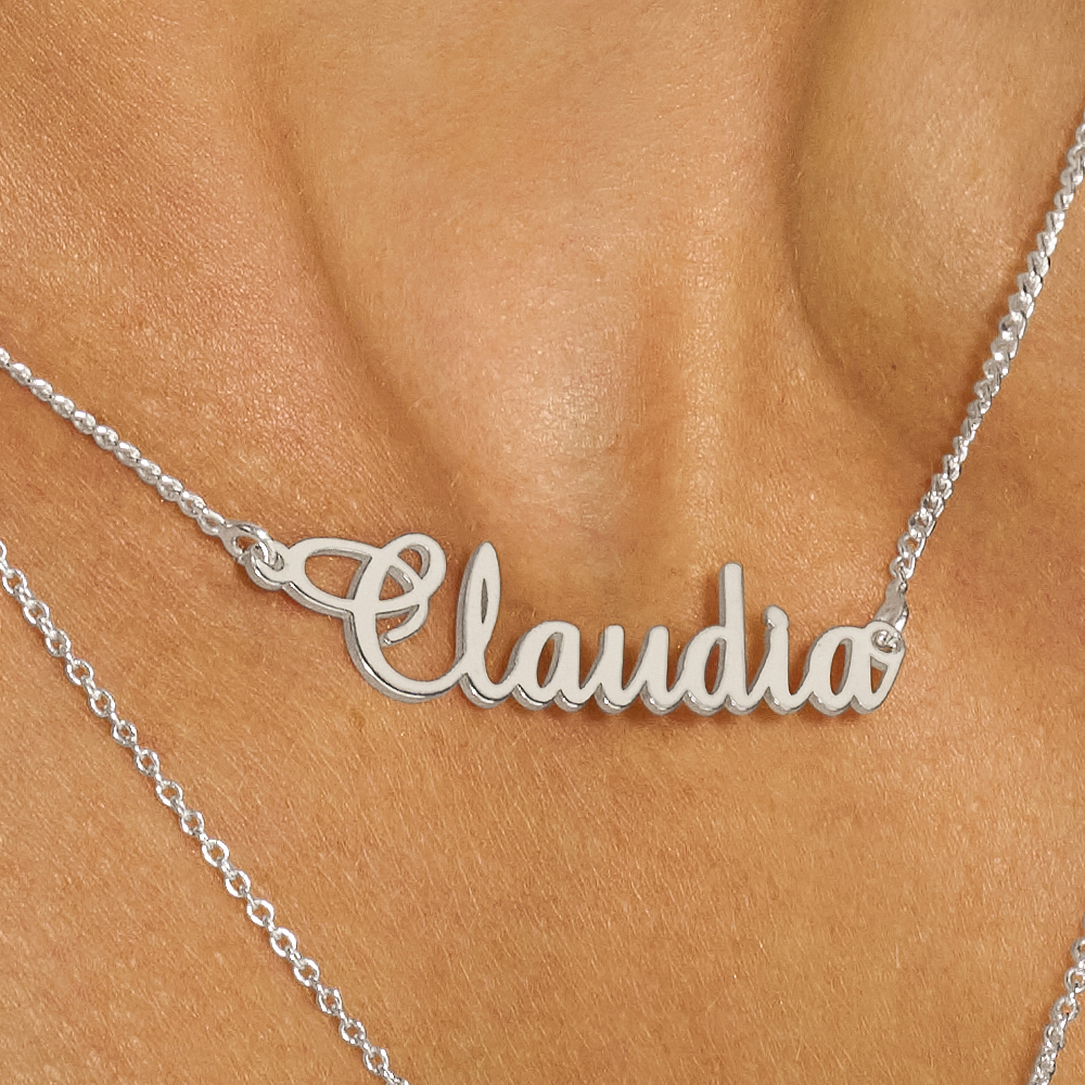 Silver Name Necklace Model Claudia