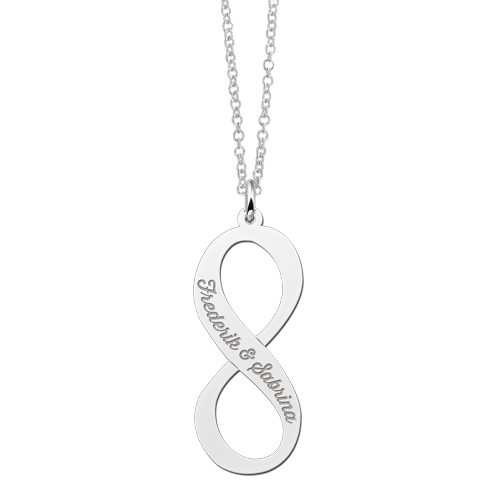 Silver Infinity Pendant with Name