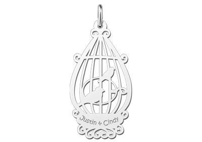 Birdcage pendant silver