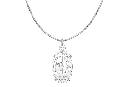 Birdcage pendant silver