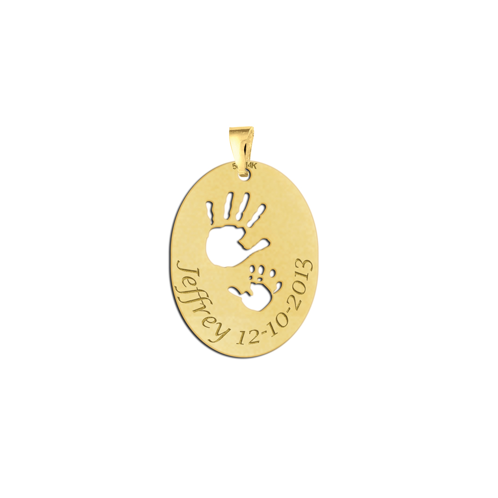 Gold Birth Pendant Hands