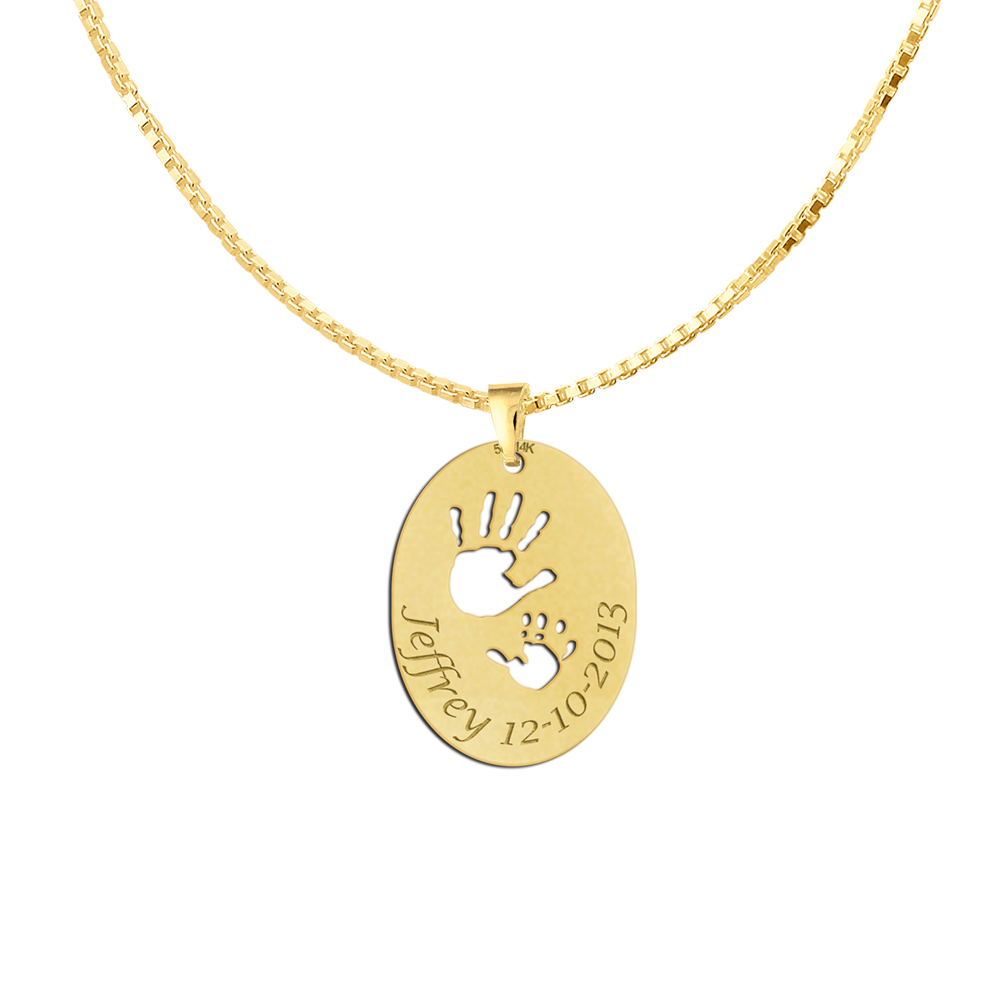 Gold Birth Pendant Hands
