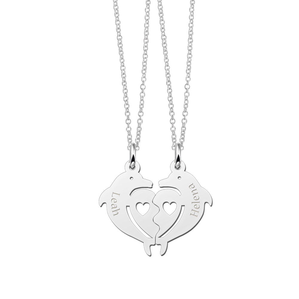 Silver dolphin friendship necklace