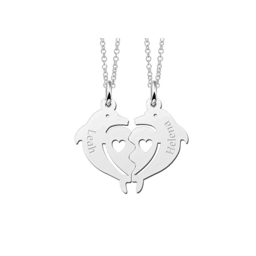 Silver dolphin friendship necklace
