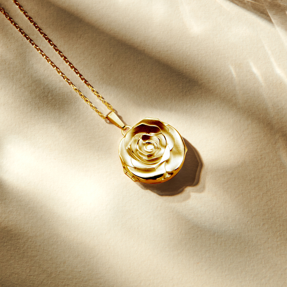 Gold medallion from a rose shape