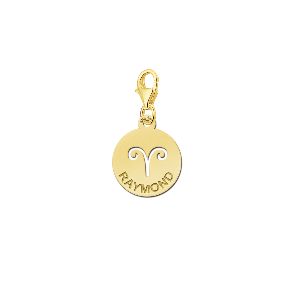 Gold Zodiac Charm, Aries