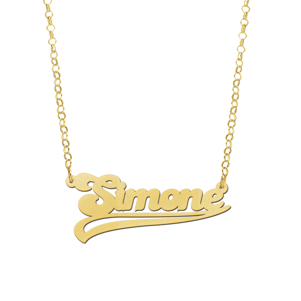 Name necklace 18ct Gold Plated model Simone